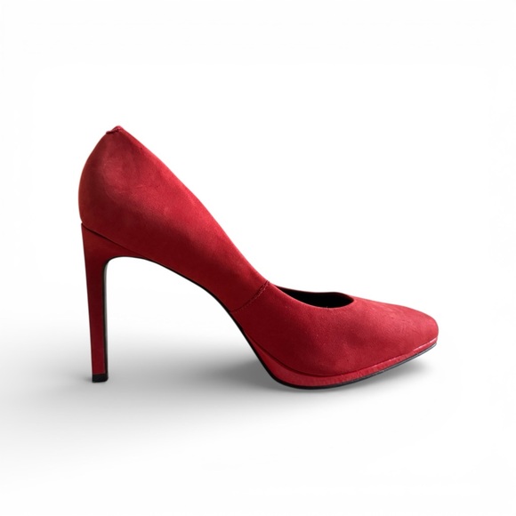 New Aldo Red Suede Pointed Toe Stiletto Pumps Heels Date Night Shoes Party 8 - Picture 5 of 13
